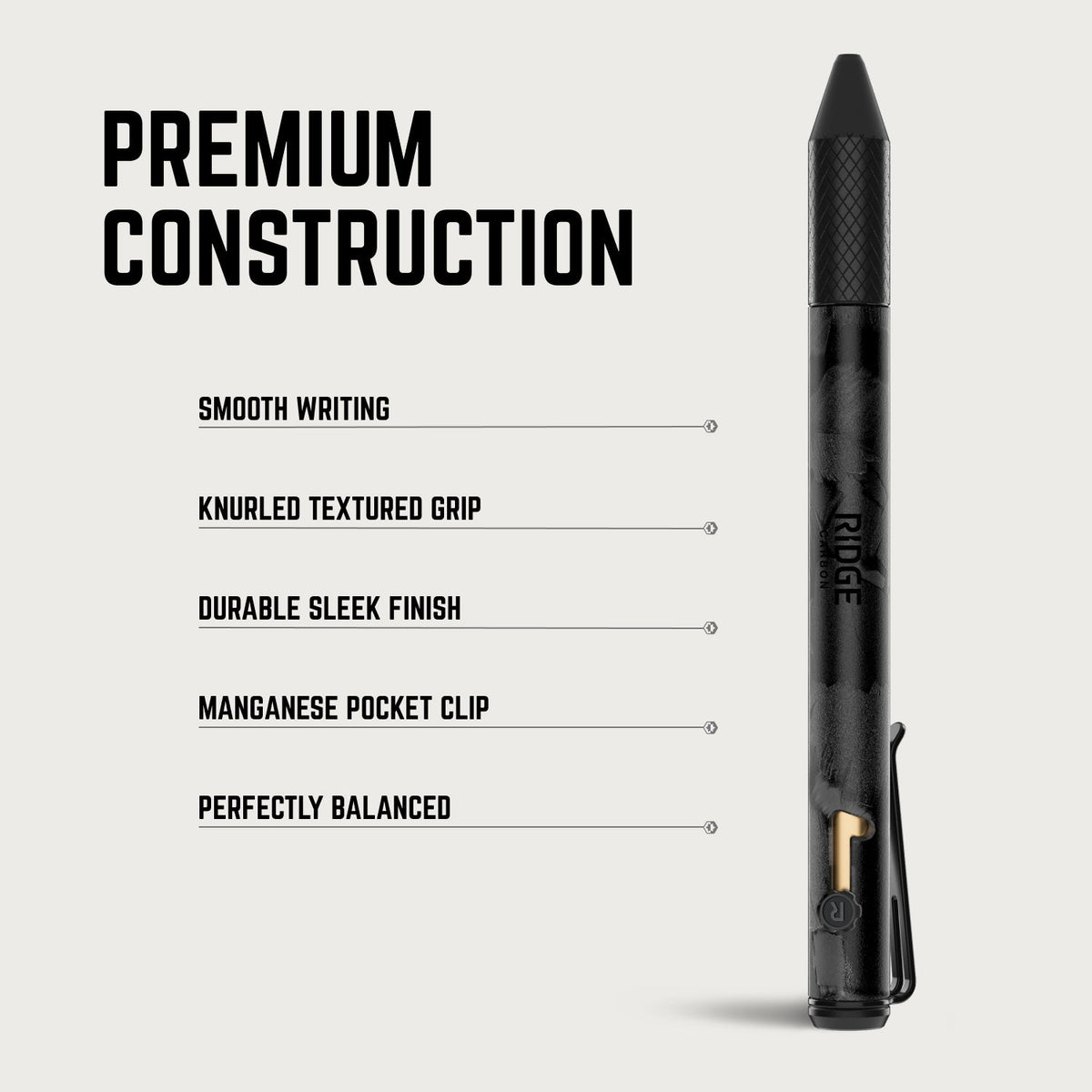 Ridge Bolt Action Pen - Burnt Titanium