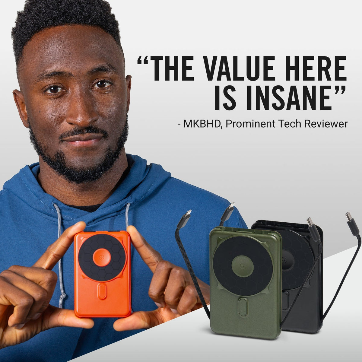 Ridge Power Bank - 10k mAh Bundle - Basecamp Orange - 3-Pack