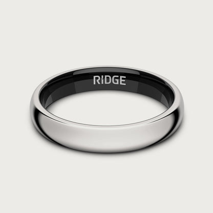 4mm Rounded Ring Set - Platinum