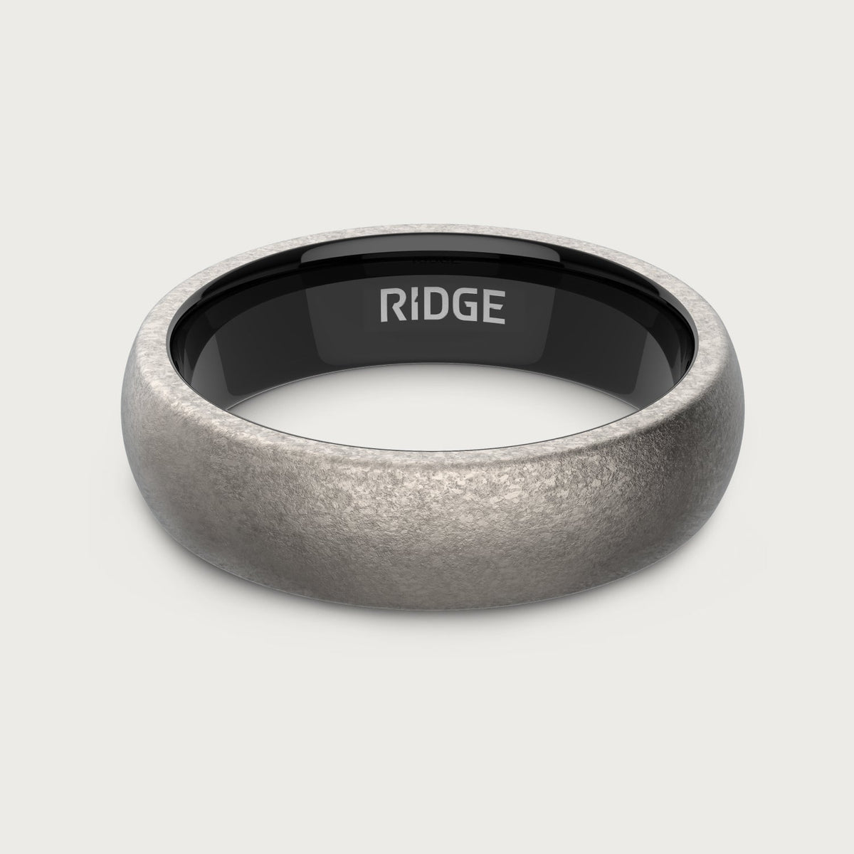 6mm Rounded Ring Set - Stonewashed Titanium