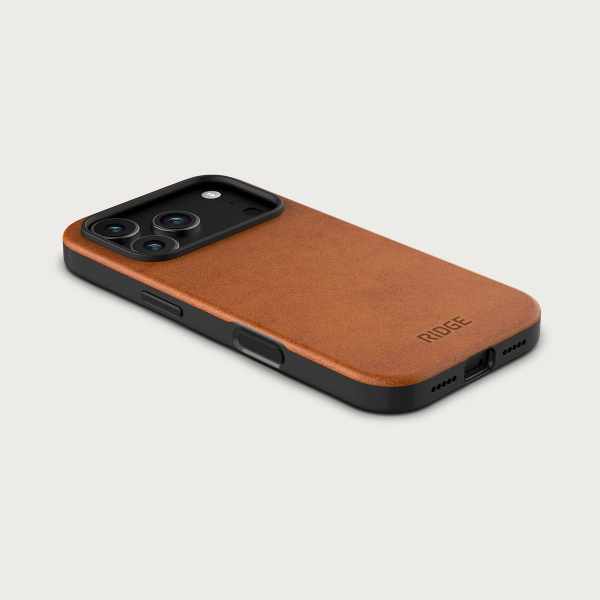 Ridge Phone Case - iPhone 18 Pro - Tobacco Brown Leather