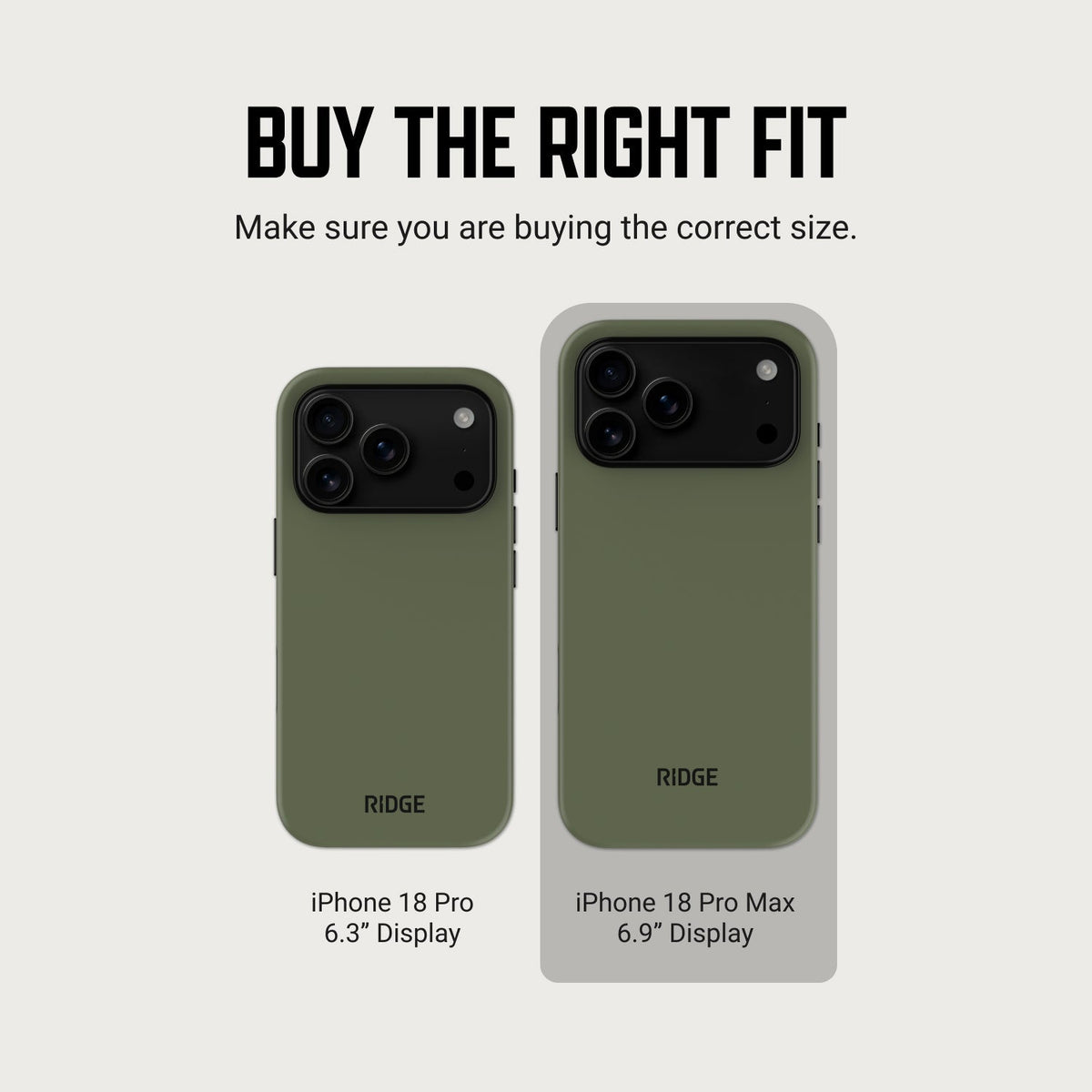 Ridge Phone Case - iPhone 18 Pro Max - Matte Olive