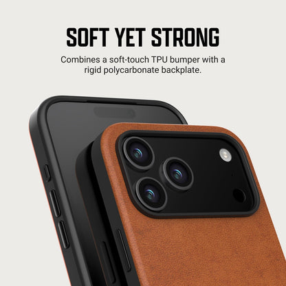 Ridge Phone Case - iPhone 18 Pro Max - Tobacco Brown Leather