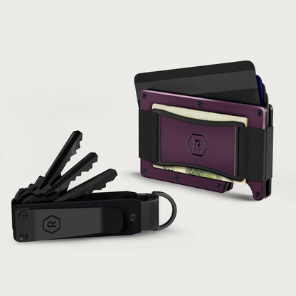 Ridge Wallet for MagSafe + KeyCase - Burgundy + Royal Black