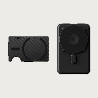 Ridge Wallet for MagSafe + Power Bank - Carbon Fiber 3K + Matte Black — image 1